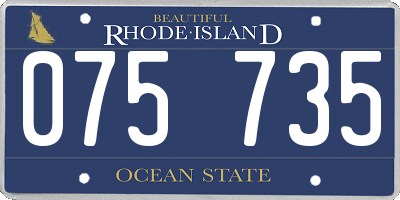 RI license plate 075735