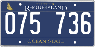 RI license plate 075736