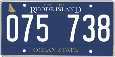 RI license plate 075738