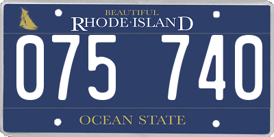 RI license plate 075740