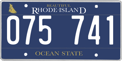RI license plate 075741