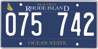 RI license plate 075742