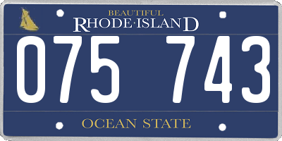 RI license plate 075743
