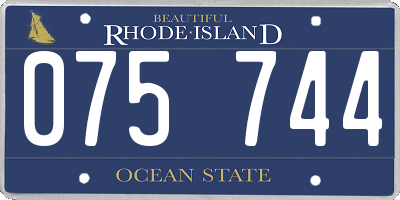 RI license plate 075744