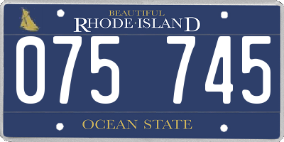 RI license plate 075745