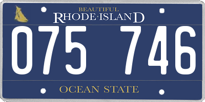 RI license plate 075746