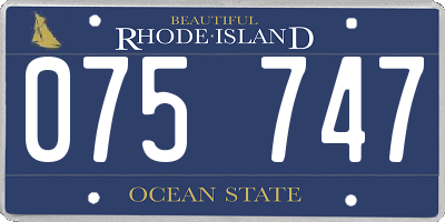 RI license plate 075747