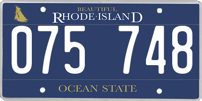 RI license plate 075748