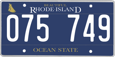 RI license plate 075749