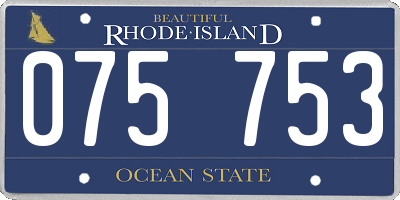 RI license plate 075753