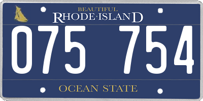 RI license plate 075754