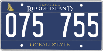 RI license plate 075755