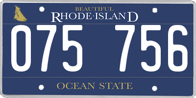 RI license plate 075756