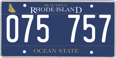 RI license plate 075757