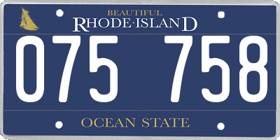 RI license plate 075758