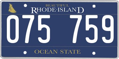RI license plate 075759