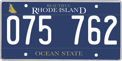 RI license plate 075762