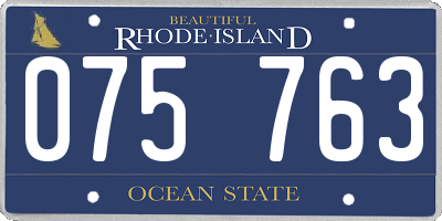 RI license plate 075763