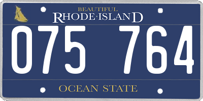 RI license plate 075764