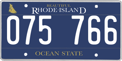 RI license plate 075766