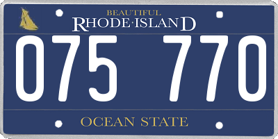 RI license plate 075770