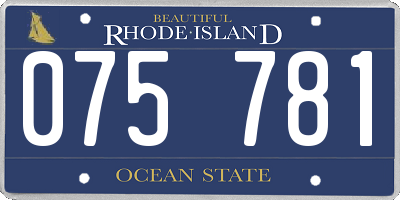 RI license plate 075781