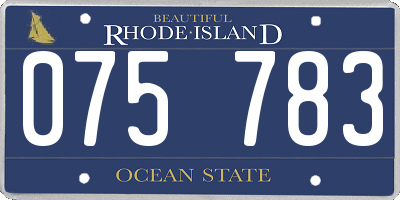 RI license plate 075783