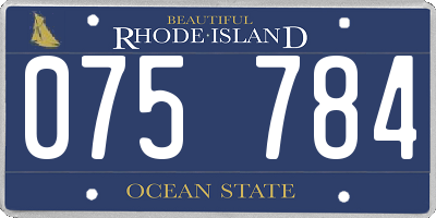 RI license plate 075784