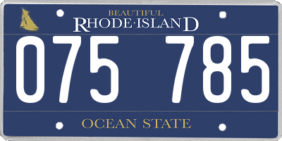 RI license plate 075785