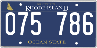 RI license plate 075786