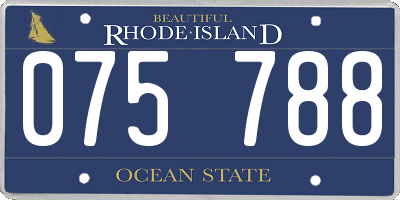 RI license plate 075788