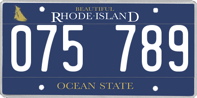 RI license plate 075789