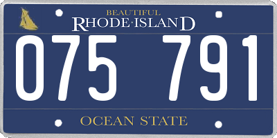 RI license plate 075791