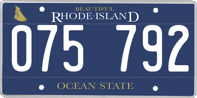 RI license plate 075792