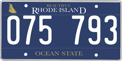 RI license plate 075793