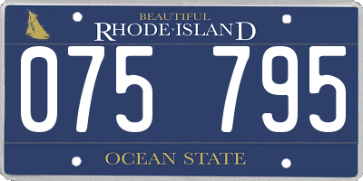 RI license plate 075795