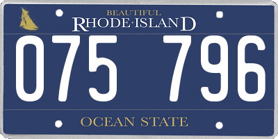 RI license plate 075796