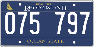 RI license plate 075797