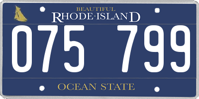 RI license plate 075799