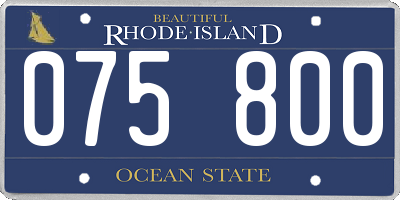 RI license plate 075800