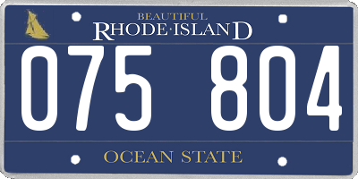 RI license plate 075804