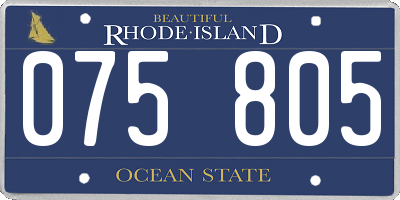 RI license plate 075805