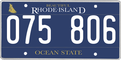 RI license plate 075806