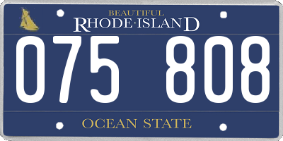 RI license plate 075808