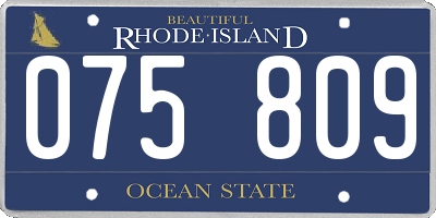 RI license plate 075809