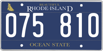 RI license plate 075810