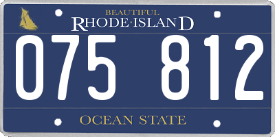 RI license plate 075812