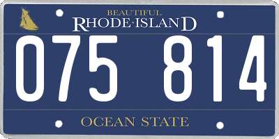 RI license plate 075814