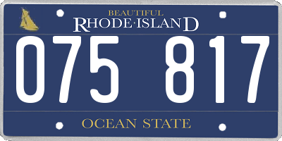 RI license plate 075817