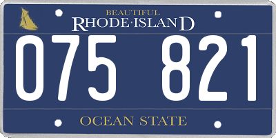 RI license plate 075821